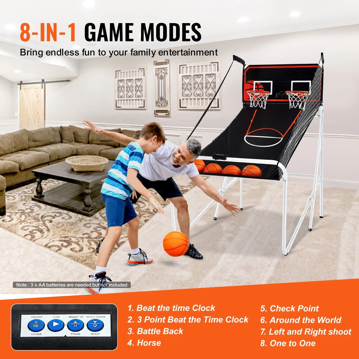 Giant Sports Dual Shot Foldable Basketball Arcade Game